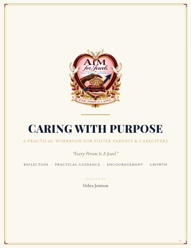Cover of Caring with Purpose, a practical workbook for foster parents and caregivers